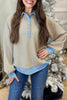 Beau Blue Button Front Jacquard Henley Sweatshirt