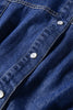 Ashleigh Blue Denim Shirt Collar Long Sleeve Flared Mini Dress