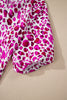 Rose Leopard Print V Neck Puffy Half Sleeve Blouse