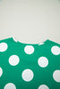 Green Polka Dot Print Cropped Tee Bodycon Skort 2pcs Set