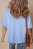 White Loose Half Sleeve Hi Low Hem T Shirt