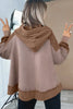 Goat Oversize Waffle Patchwork Exposed Seam Casual Hoodie