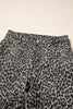 Black Leopard Print Wide Leg High Waist Jeans