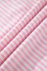 Pink Stripe Cuffed Short Sleeve Contrast Mock Neck Tee Dress