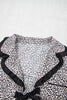 Brown Leopard Print Bow Knot Patchwork Long Sleeve Lounge Set