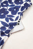 Blue Floral Sleeveless Colorblock Notched V Neck Mini Dress