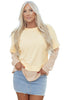 Apricot 2 in 1 Faux Two Piece Patchwork Round Neck Sweatshirt