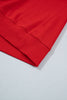 Fiery Red Christmas Embroidered Long Sleeve Casual Round Neck Loose Fit Sweatshirt