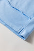 Mist Blue Solid Color Polo Tee Elastic Waist Shorts Plus Size Outfit