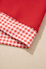 Racing Red Polka Dot Trim Baggy Pullover 2pcs Short Set
