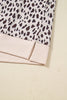 Khaki Leopard Print Zip up Collar Patchwork Shift Mini Dress