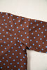 Brown Polka Dot Drawstring Wide Leg Long Sleeve Top Pant Set