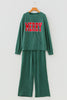 Black MERRY Corded Long Sleeve Top and Pockets Pants Set