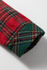 Red Plaid Contrast Patched Christmas Holiday Long Sleeve Shirt and Short 2pcs Pajama Set