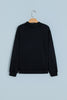 Black Oversize Drop Shoulder Reversible Mock Neck Sweatshirt