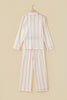 Pink Floral Print Long Sleeve Button Front Shirt Pajama Pant Set