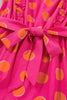 Rose Double Polka Dot V Neck Ruffled Short Sleeve Dress