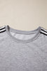 Light Grey Patchwork Detail Raw Edge Oversize Tee