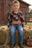 YEEHAW BROWN & BLACK MULTI-PRINTED PATCH PULLOVER.