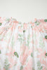Pink Plus Size Floral Print Striped Detail Short Summer Dress