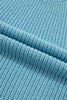 Mist Blue Exposed Seam Detail Half Sleeve Loose Sweater