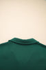 Evergreen Contrast Trim Zip Collar Long Sleeve Ruffle Hem Mini Dress
