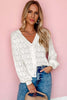 White Lightweight Buttoned Front Crochet Cardigan