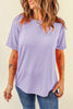 Mint Green Casual Plain Crew Neck Tee
