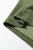 Vineyard Green Plus Size Contrast Frilled Neckline Ruffled Short Sleeve Ribbed Textured Blouse