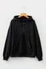 Black Half Zip Kangaroo Pocket Mineral Wash Baggy Hoodie