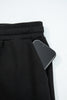 Black Zip Collar Long Sleeve Top Drawstring Pants Set