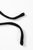 Black Solid Color Textured Knit Drop Shoulder Pullover Drawstring Shorts Set