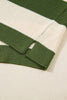 Green Stripe Colorblock Notched Neck Plus Size Sweater