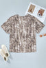 Khaki Plus Size Woodland Camouflage Print T Shirt