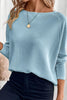Myosotis Textured Raglan Sleeve Knit Loose Top