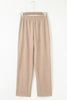 Gray Morn Corduroy Leopard Drawstring High Waist Trousers