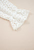 Beige Flower Lace V Neck Ruffled Sleeve Top
