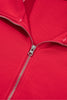 Racing Red Patchwork Plaid Pocket Quarter Zip Sweatshirt