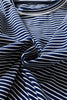 Blue Stripe Drop Shoulder Round Neck Long Sleeve Tee and Buttoned Shorts 2pcs Lounge Set