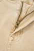 Apricot Solid Color Seamed Center Wide Leg Cropped Jeans