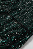 Evergreen Glitter Sequin Open Front Long Sleeve Top