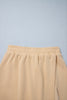 Parchment Solid Color Long Sleeve Top Split Skort 2pcs Outfit