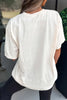 White PRAY Camo Letter Print Casual Round Neck T Shirt