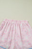 Pink Bow Tie Front Christmas Nutcracker Long Sleeve Shirt Shorts Pajama Set
