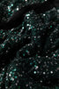 Evergreen Glitter Sequin Open Front Long Sleeve Top