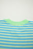 Pink Stripe Color Block Detail Long Sleeve Pullover Elastic Waist Pull On Shorts 2pcs Set