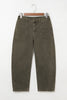 Coffee Solid Color Square Patch Pocket Ankle-length Barrel Jeans