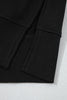 Black Solid Color Oversize Slit Sweatshirt Ribbed Leggings 2pcs Set