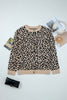 Orange Leopard Drop Shoulder Chunky Knitted Cardigan Sweater