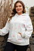 Gray Floral Print Plus Size Loose Hoodie